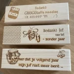 Houten pennendoosje gevuld