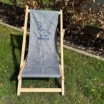Gepersonaliseerde kinder strandstoel Grey 23 met borduring