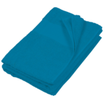 Kariban K113 badlaken in kleur Tropical Blue, personaliseerbaar met borduring