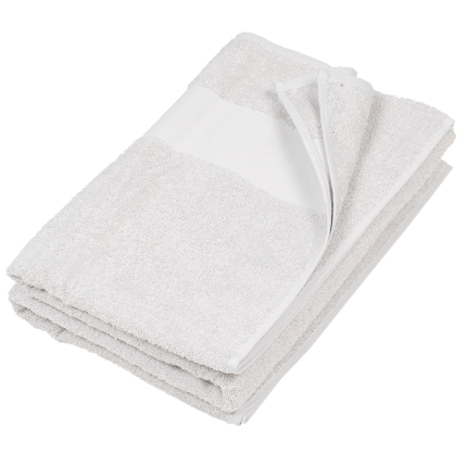 Kariban K113 badlaken in kleur White, personaliseerbaar met borduring