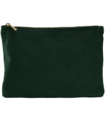 BagBase velvet accessoiretasje in kleur Dark Emerald, geschikt voor personalisatie met borduring