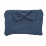 Tetra tasje met strik in kleur Donker blauw, geschikt voor personalisatie met borduring
